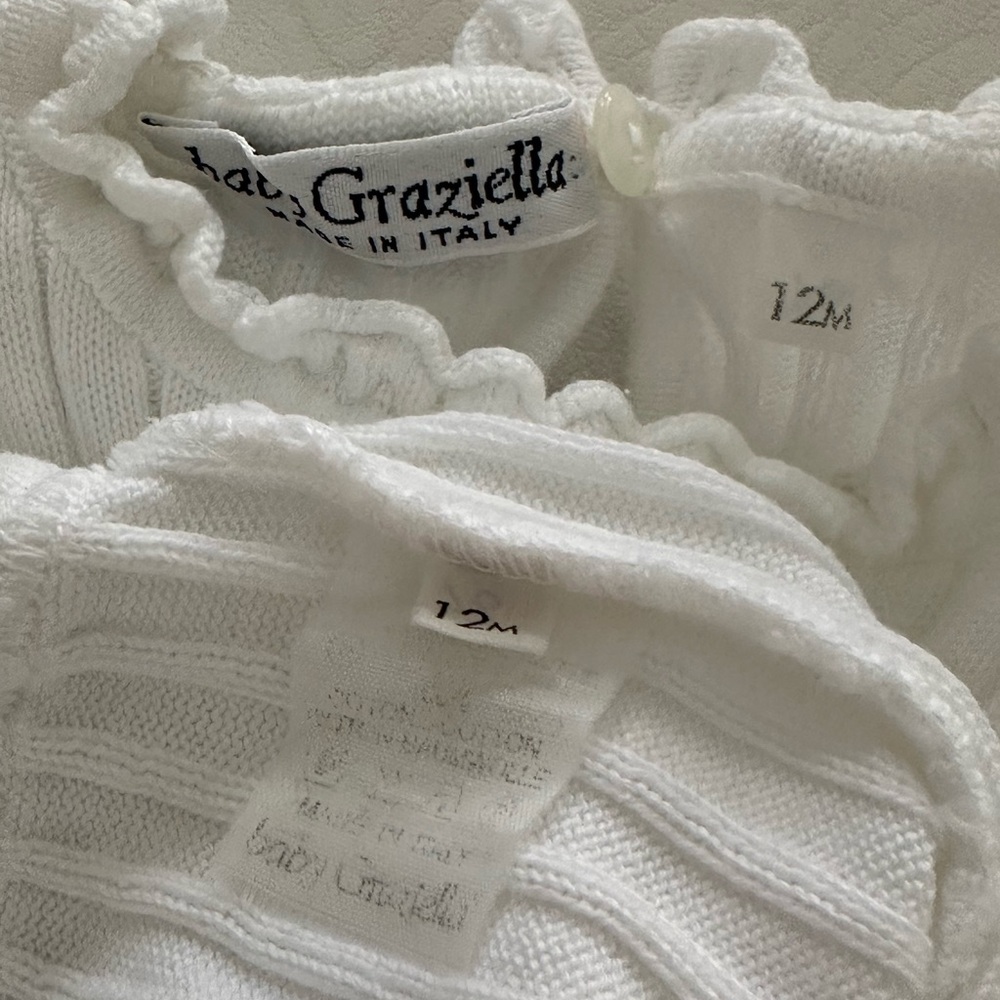 Baby Graziella White Kids cotton baby girls summer outfit 12m Italian couture - Picture 2 of 5